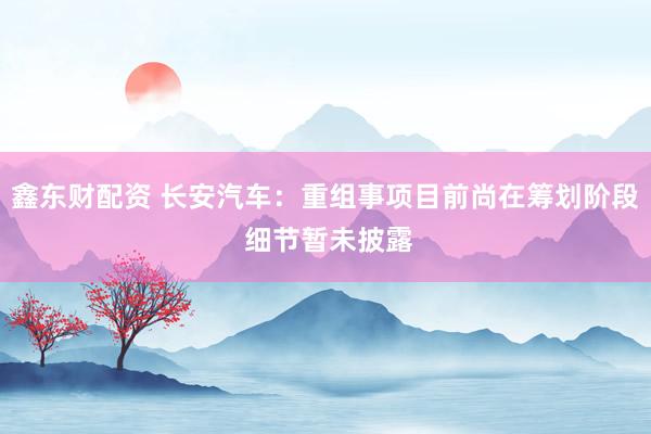 鑫东财配资 长安汽车：重组事项目前尚在筹划阶段 细节暂未披露