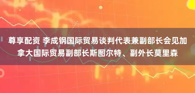 尊享配资 李成钢国际贸易谈判代表兼副部长会见加拿大国际贸易副部长斯图尔特、副外长莫里森